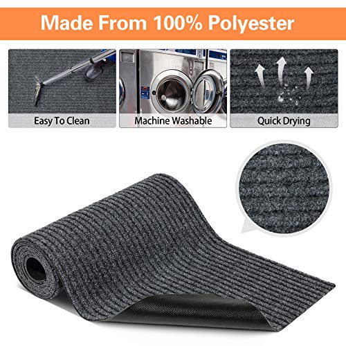 Nuanchu Large Semi Finished Outdoor Mat 16 x 79 Inch(Gray,1 Roll) - color: Grey