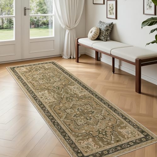 Joydeco Runners for Hallways Entryway, 2x6 Kitchen Rugs Non Slip Washable - color: Beige&gray&brown, size: 2' x 6' (Rectangular)
