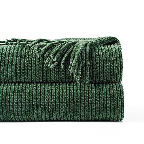 BATTILO HOME Dark Green Throw Blanket for Couch, 60"x80" - color: Dark Green, size: 60 x 80 in.