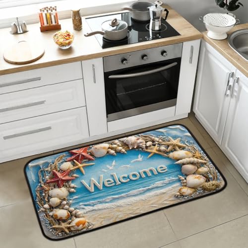 Beach Summmer Kitchen Rug Non-Slip Indoor Carpet Absorbent Welcome Mat - color: A:a-8