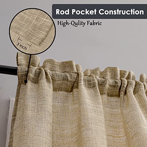 Beda Home Tassel Linen Textured Swag Curtain Valance, Taupe, 36 x 63 in - color: Taupe, size: 36"W x 63"L (Pack of 2)