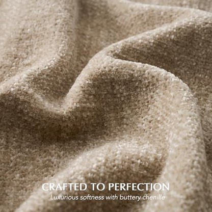 EverGrace Chenille Knit Throw Blanket for Couch, 60"x80", Beige - color: Beige, size: 60"x80"