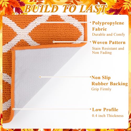 SHACOS Fall Runner Rug 2x6 ft Dirt Trapping Hallway Kitchen Rug Runner - color: Orange, size: 2' x 6'