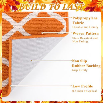 SHACOS Fall Runner Rug 2x6 ft Dirt Trapping Hallway Kitchen Rug Runner - color: Orange, size: 2' x 6'