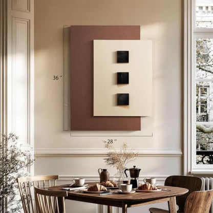 Large 3D Wood Textured Neutral Abstract Wall Art for Living Room, 28×35 in - color: 3D Texture Wood, size: 35"L x 28"W