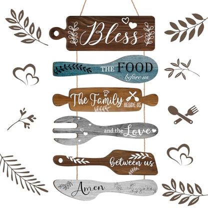 Wall Art Decor, Wooden, for Kitchen Dining Room, Farmhouse Rustic - style: Kitchen