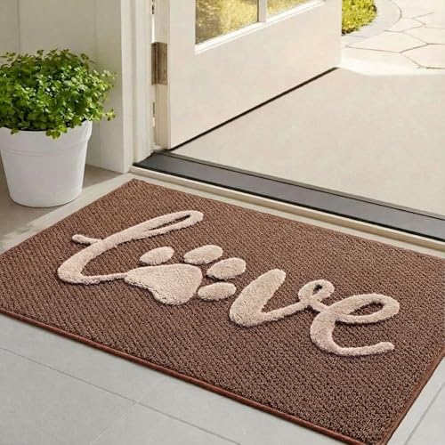 Bulijojo Dirt Trapper Door Mat, 24"x36" Non Slip Entrance Mat Brown - color: Brown, size: 2' x 3' (Rectangular)