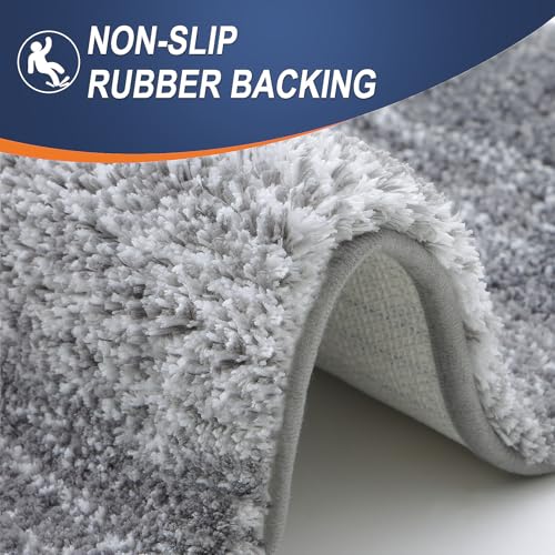 OLANLY Small Bathroom Rugs 24x16, Extra Soft Absorbent Microfiber Bath Rugs - color: Grey, size: 24" X 16"