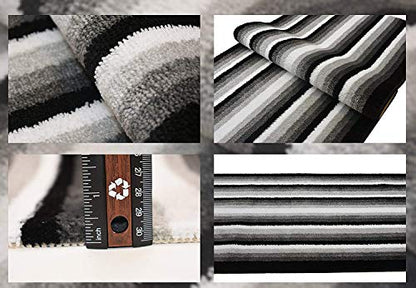 Custom Size Hallway Runner Rug, Slip Resistant, 26 Inch Wide X Your Choice of Length, Stripes Black, 26 Inch X 3 Feet, Doormat Size - color: Black Stripes, size: 2'2" x 3' (Rectangular)