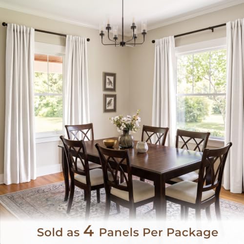 INOVADAY 4 Panels Set Beige Blackout Curtains 96 Inches Long Living Room - color: #02 Beige, size: 42"W x 96"L (Pack of 4)