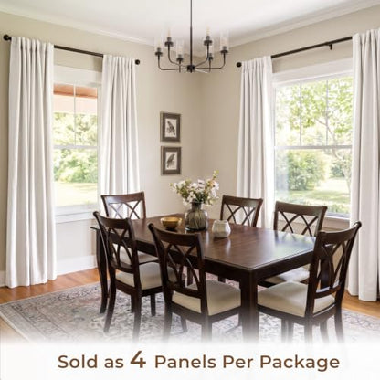 INOVADAY 4 Panels Set Beige Blackout Curtains 96 Inches Long Living Room - color: #02 Beige, size: 42"W x 96"L (Pack of 4)