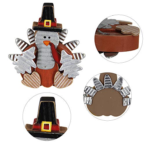 Zcaukya 2 Pack Thanksgiving Wooden Turkeys Decorations Indoor - size: style 2