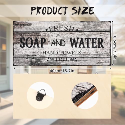 Jetec Farmhouse Bathroom Decor Fresh Soap and Water Sign, Novel - style: Novel