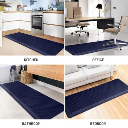 HappyTrends Kitchen Floor Mat - 4/5 Inch Thick Anti-Fatigue Kitchen Rug - color: Blue, size: 72"L x 22"W x 0.8"Th