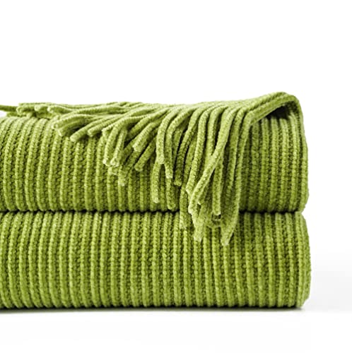 BATTILO HOME Lime Green Throw Blanket for Couch, 50"x60" - color: Apple Green, size: 50 x 60 in.