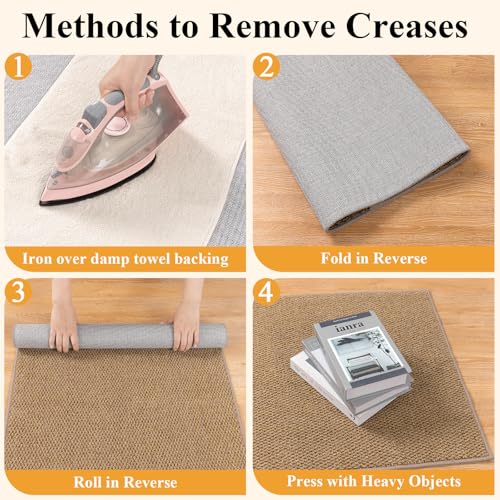 HEBE Area Rug for Entryway 3'x5', Washable Non Slip Boho Bedroom Rug - color: Tan, size: 3' x 5' (Rectangular)