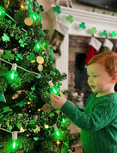 25FT G40 LED Green Christmas String Lights Outdoor with 27 Globe Bulbs - color: Clear Green, size: 25Ft