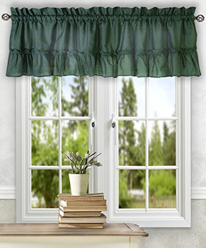 Ellis Curtain Stacey 54-by-13 Inch Ruffled Filler Valance (Harvest) - color: Harvest