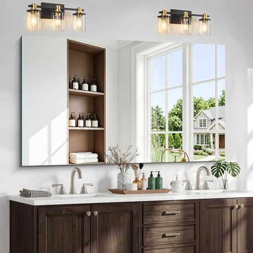 60"x36" Frameless Mirror, Frameless Bathroom Mirror for Over Sink, Large Rectangle Home Gym Mirror for Wall, Upgraded Shatterproof Wall Mount Vanity Mirror for Bedroom, Living Room, Entryway - color: Frameless, size: 60"L x 36"W