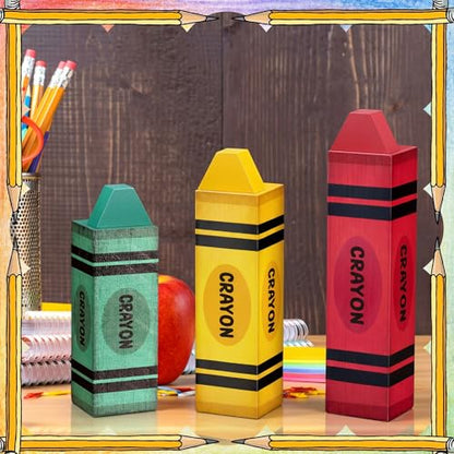GlikCeil 3 Pcs Back to School Table Decoration Crayon Classroom Decor - style: Crayon