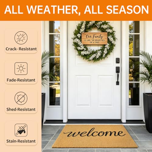 Front Door Mat Outside Non-Slip Welcome Doormat (Welcome, 17x29 in) - color: Welcome