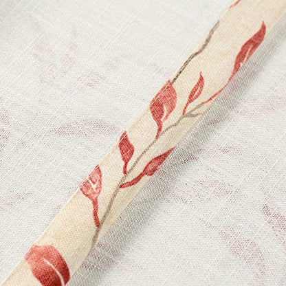 VOGOL Red Leaf Print Tier Curtains, Country Style, 30 x 30, 2 Panels - color: Red, size: 30"W x 30"L (Pack of 2)