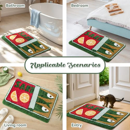 TRUEDAYS Sardine Bath Mat, Cute Bath Mat for Bathroom 20x30 Inch, Green - color: Green, size: 20x30 inches (Rectangular)