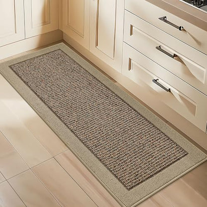 BEQHAUSE Kitchen Runner Rug 24"x60", Non Slip Kitchen Mat Washable, Taupe - color: Taupe, size: 24" X 60" (Rectangular)