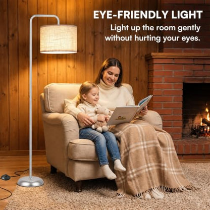 TJOY Floor Lamp, ‌Silver‌ Standing Floor Lamp for LivingRoom with 3CCT Bulb - color: Silver‌