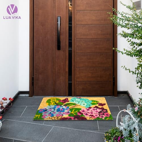 Coir Door Mats Outdoor and Indoor, Garden, 16 x 27,5 in - color: Garden