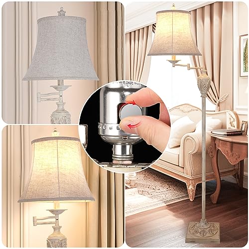 Traditional Floor Lamp with 350° Swing Arm, 3 Color Temperatures,White Wash - color: White