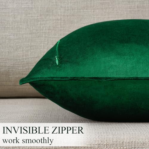 GIGIZAZA Green Velvet Lumbar Throw Pillow Covers 12x20 Inch Pack of 2 - color: Green, size: 20" x 12" (Pack of 2)