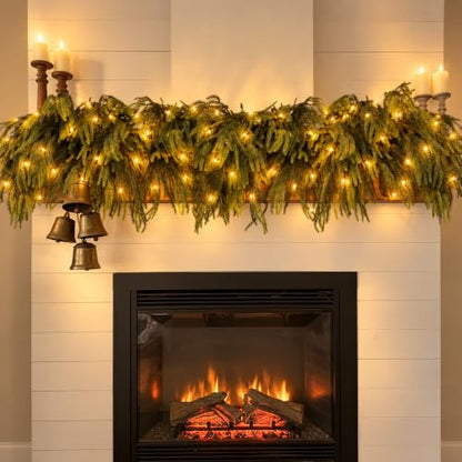 Enchanted Evergreen Pine with Lights, Norfolk Pine Stems, Lighted Branches - color: Green With Llight