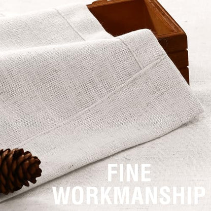 H.VERSAILTEX Linen Semi Sheer Curtains 96" L for Living Room, Natural White - color: *Natural White, size: 52"W x 96"L (Pack of 2)
