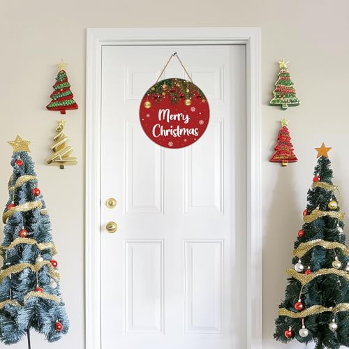 Christmas Door Decorations Merry Christmas Sign Grass Bells Door Sign