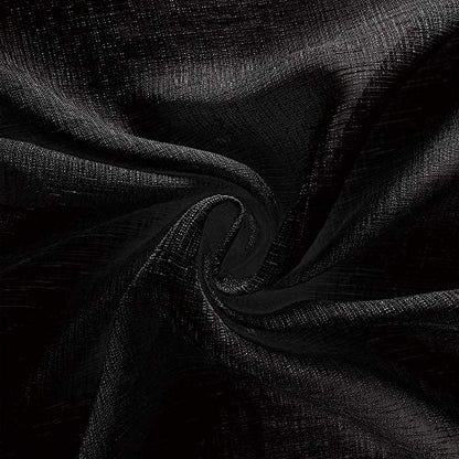 KOUFALL Black Valances for Windows,Sheer Gauze Lace Look Valance Curtains for Kitchen Living Room Bathroom,18 Inch Length - color: Black