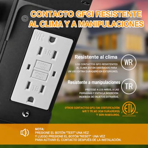 Ehaho Porch Lights with GFCI Outlet Aircraft Grade Aluminum Alloy-Black 1PC - color: Black, size: 1PC