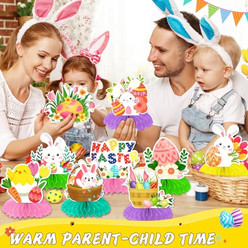 Happy Easter Honeycomb Centerpiece Decorations for Table