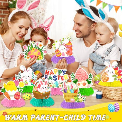 Happy Easter Honeycomb Centerpiece Decorations for Table
