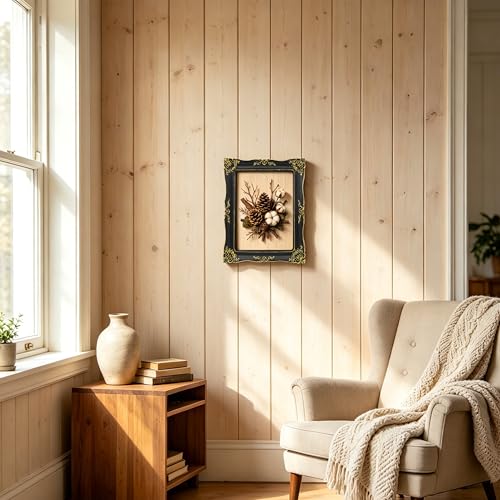 Open Picture Frame for Canvas Paintings, Gallery Walls, DIY Craft Projects - color: Black - Straight Edges