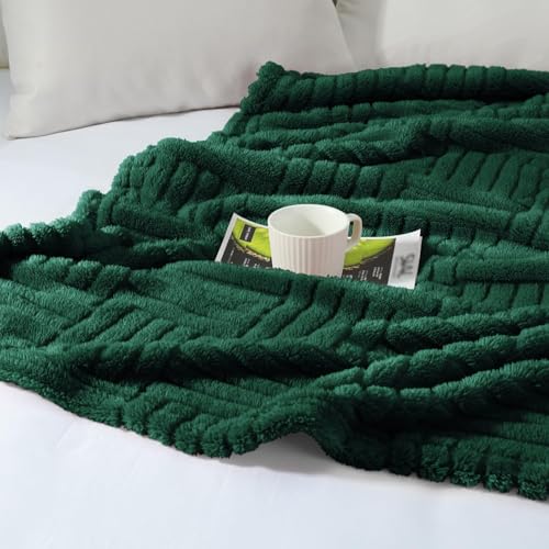 Whale Flotilla Lightweight Fleece Twin Size Blanket for Bed, Emerald Green - color: Emerald Green, size: Twin(60x80 Inch)