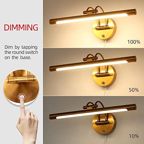 MantoLite LED Dimmable Wall Sconce,16in Plug-in Adjustable Arm Vanity Light - size: 16inch dimmable