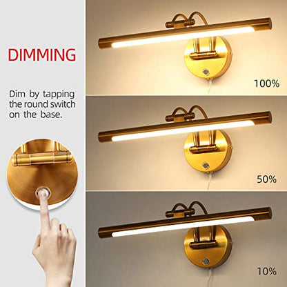 MantoLite LED Dimmable Wall Sconce,16in Plug-in Adjustable Arm Vanity Light - size: 16inch dimmable