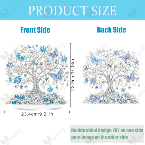 Yunzlly Stand Up Diamond Art Painting Kit, Desktop Gem Painting Ornament Kit for Adults, Tabletop Acrylic Diamond Board Painting (Tree) - color: Tree
