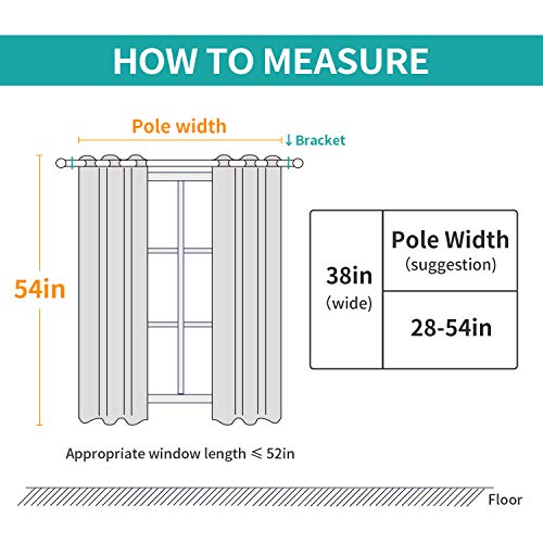 BUHUA Thermal Insulated Blackout Window Curtains with Elegant Silver Vine Print Curtains for Nursery 38W×54L Greyish White Set of 2 Drapes - color: Greyish White, size: 38"W x 54"L (Pack of 2)