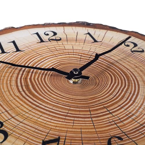Rustic Wooden Wall Clock 12 Inch Battery Operated Wall Clocks