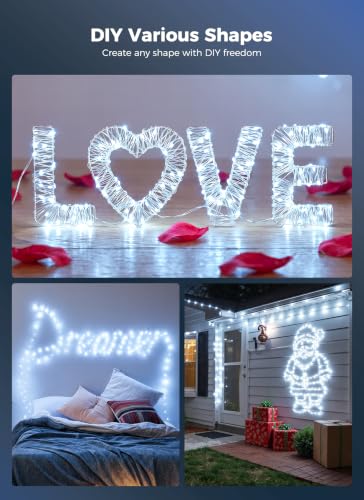 Minetom Fairy Lights Plug in, 33Ft 100LEDs String Lights for Bedroom - color: Pure White, size: 100 LEDs