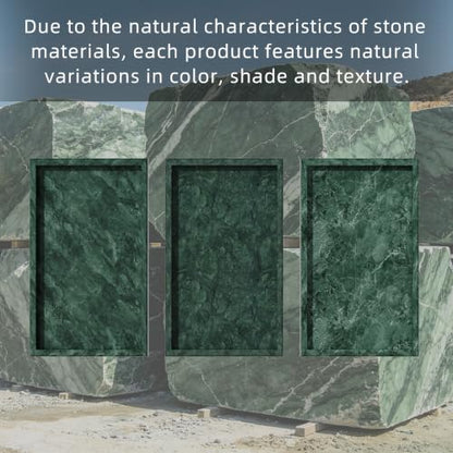 Marble Trays with Anti Slip Foot Pads,11.8x7.9x1.2in,Emerald Green - color: Emerald Green