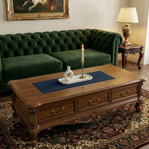 Signature Linen™ by D'Moksha, 100% Linen Navy Blue Table Runner 14 x 36 in - color: Navy Blue, size: 14 X 36 Inch