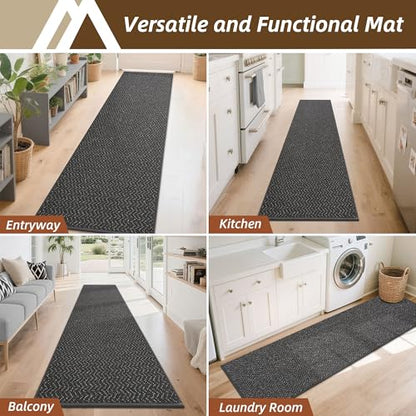 COSY HOMEER Hallway Runner Rugs Non-Slip Washable 2'7"x10' Dark Grey - color: Dark Grey, size: 2'7" x 10'